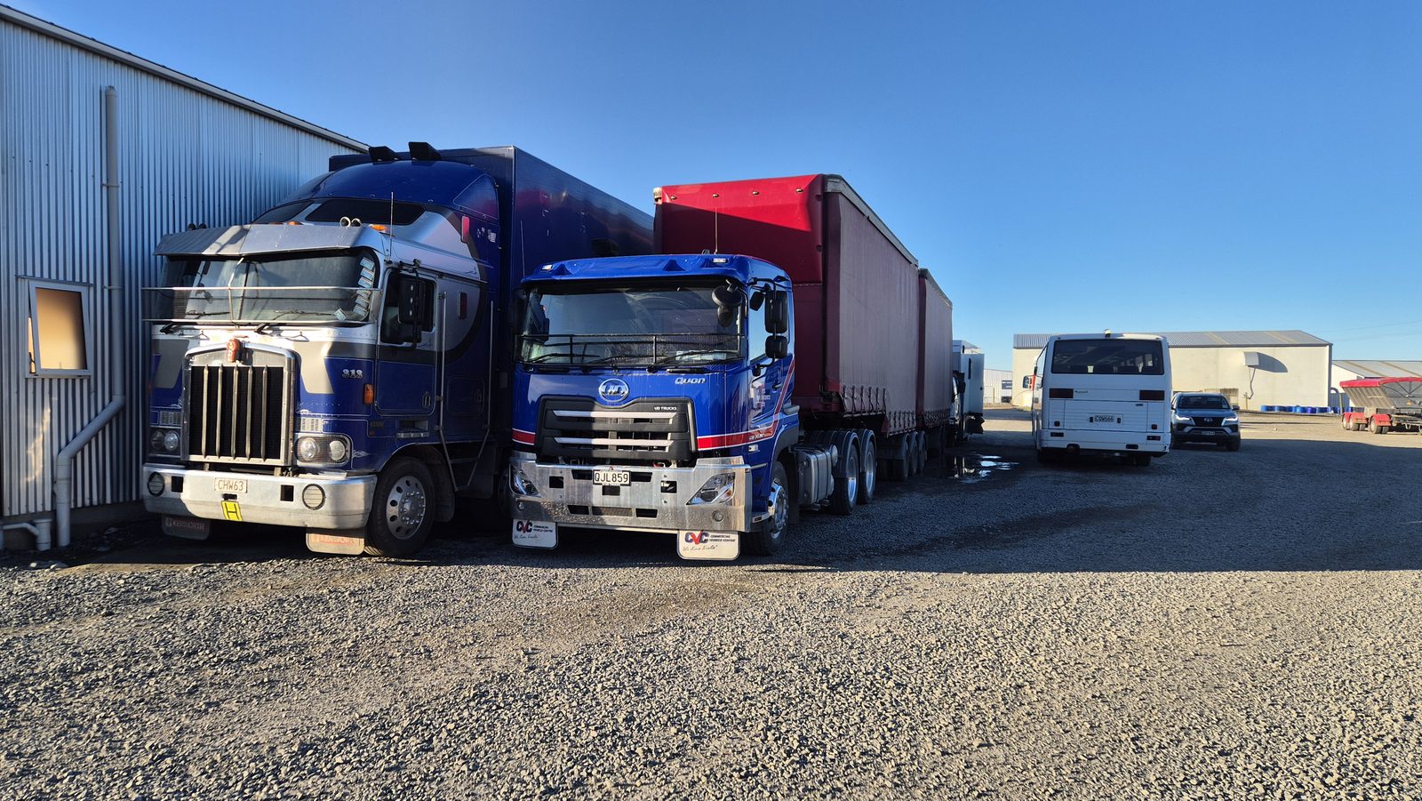 AIS Methven truck fleet lined up at the depot